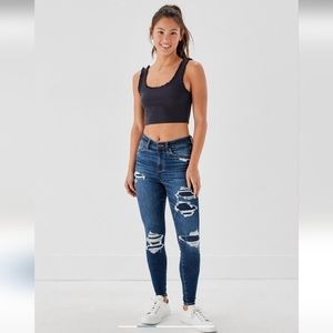 American Eagle distressed high-waisted jeans